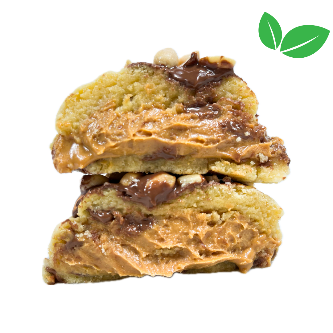 Peanut Butter - 200g veganer Choco Chip Cookie gefüllt mit Erdnussbutter
