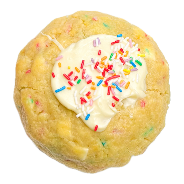 Birthday Cake - 200g Weiße Choco Chip & Bunte Streusel Cookie gefüllt mit weißer Schokolade 