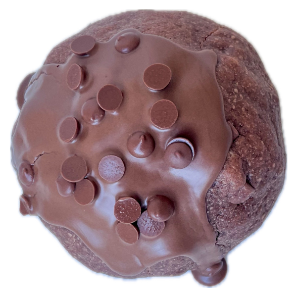 200g Double Chocolate Cookie.
Gefüllt mit Nutella.