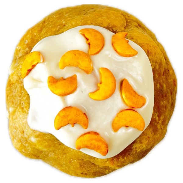 200g White Chocolate Mango Cookie.
Gefüllt mit Mango-Creme.