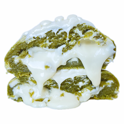 200g Weisse Choco-Chips Matcha Cookie.
Gefüllt mit weißer Schokolade.